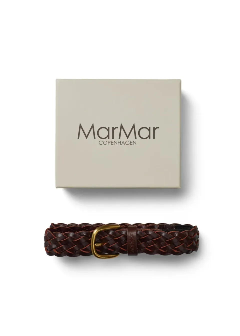 MarMar Belt læderbælte Brown flettet