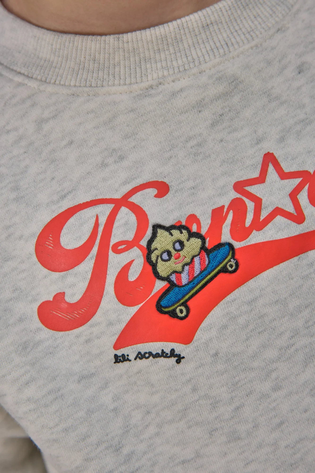 Bonton Smile grå sweatshirt bomuld Lili Scratchy