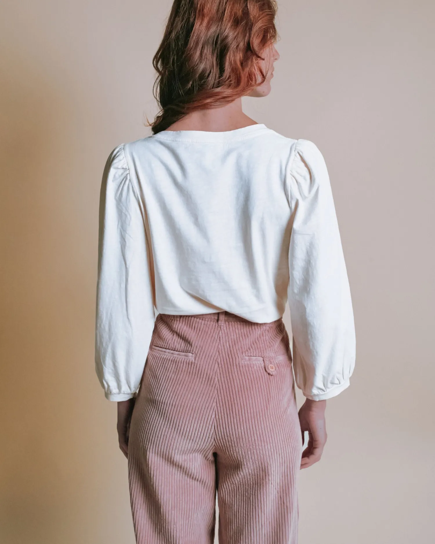 Emile et Ida Ecayda t-shirt ballonærmer ecru