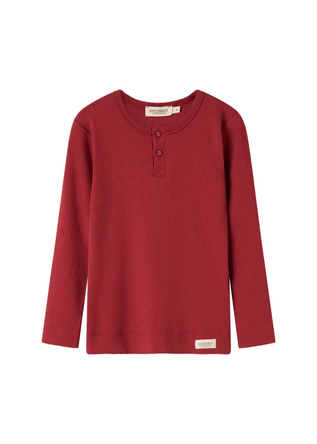 MarMar Tee LS langærmet t-shirt Hibiscus Red modal