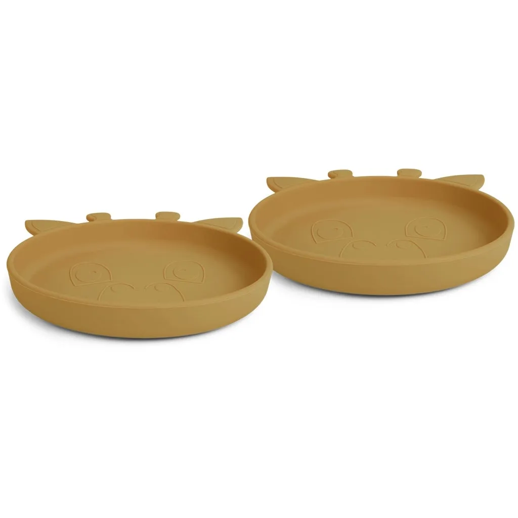 nuuroo Akila silikone tallerken Dusty Yellow 2-pak
