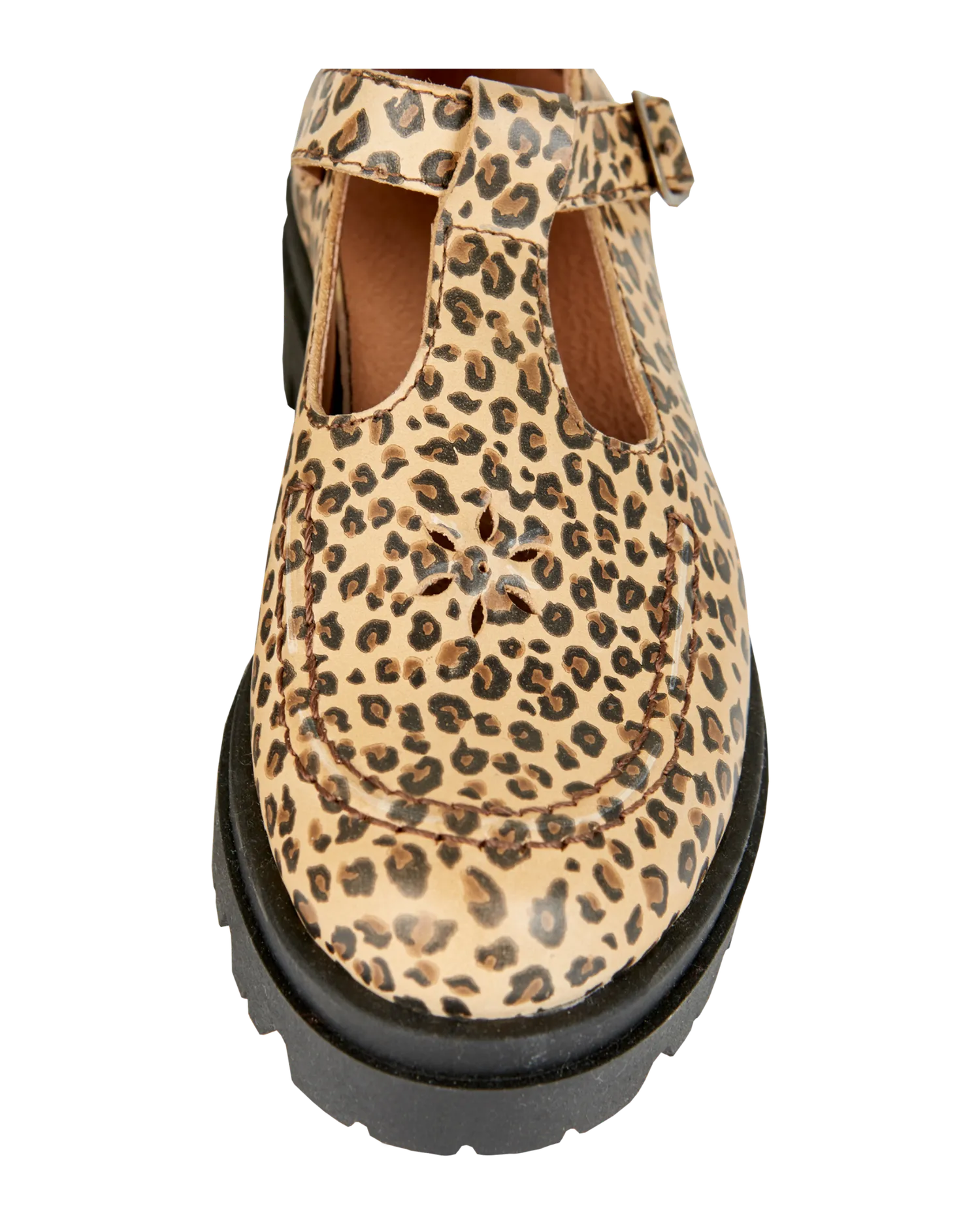 Emile et Ida Mocassin spændesko læder beige leopard