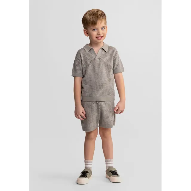 Minoti 44722 shortsæt polo khaki bomuld baby
