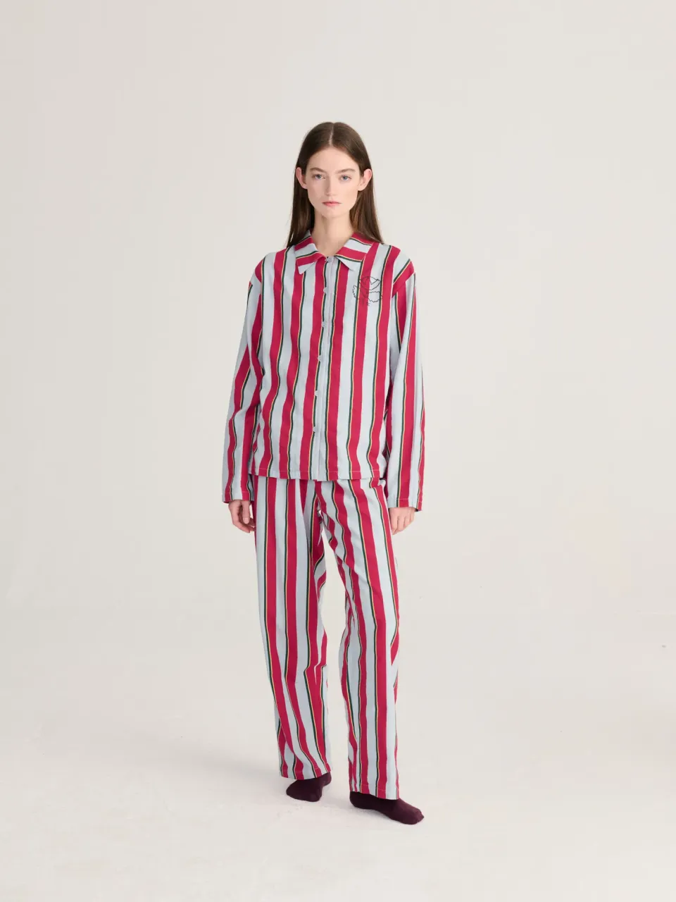 Bobo Choses All About Monsters Striped fluid nattøjssæt XS