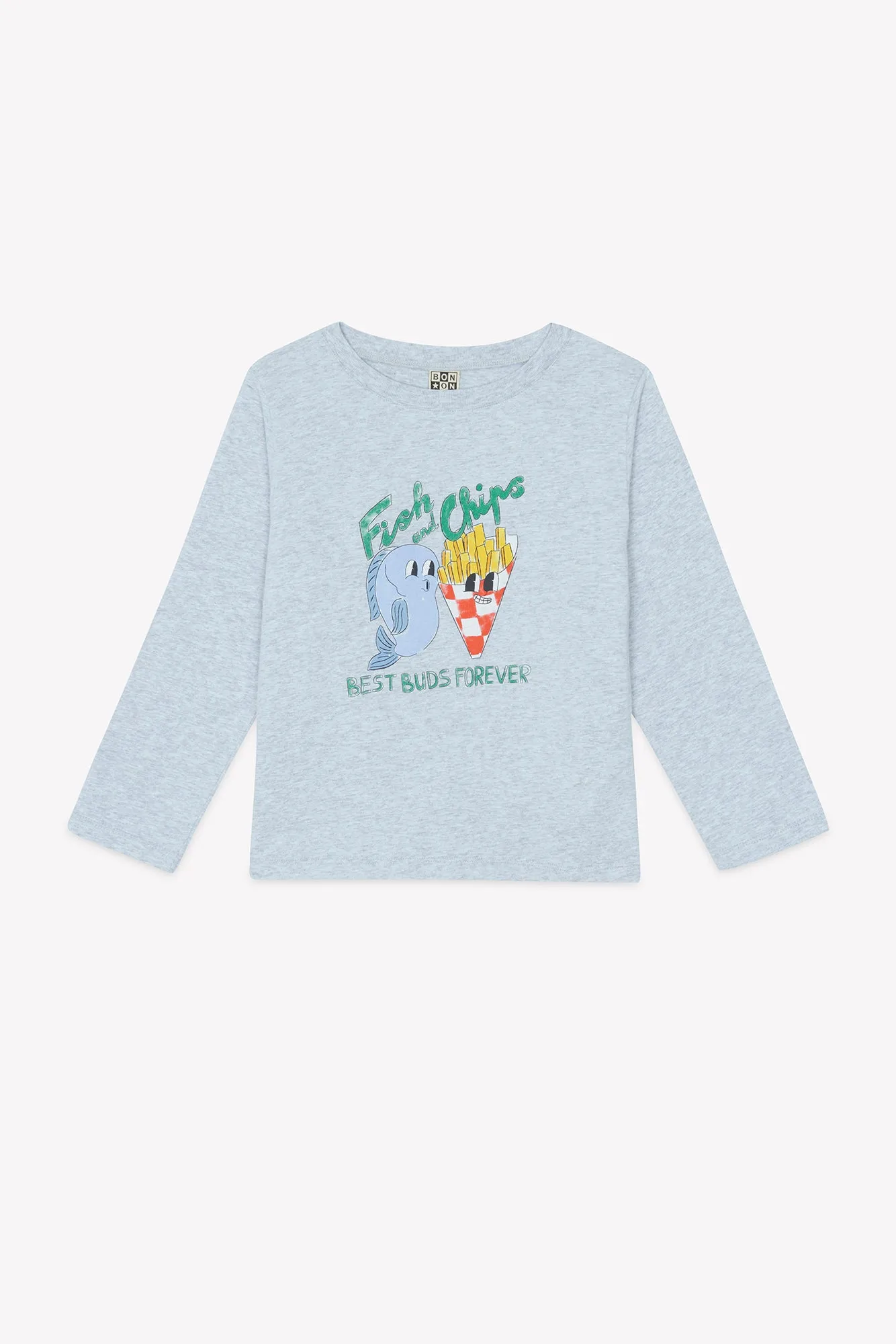 Bonton Taxo Fish Chips T-shirt grå til børn