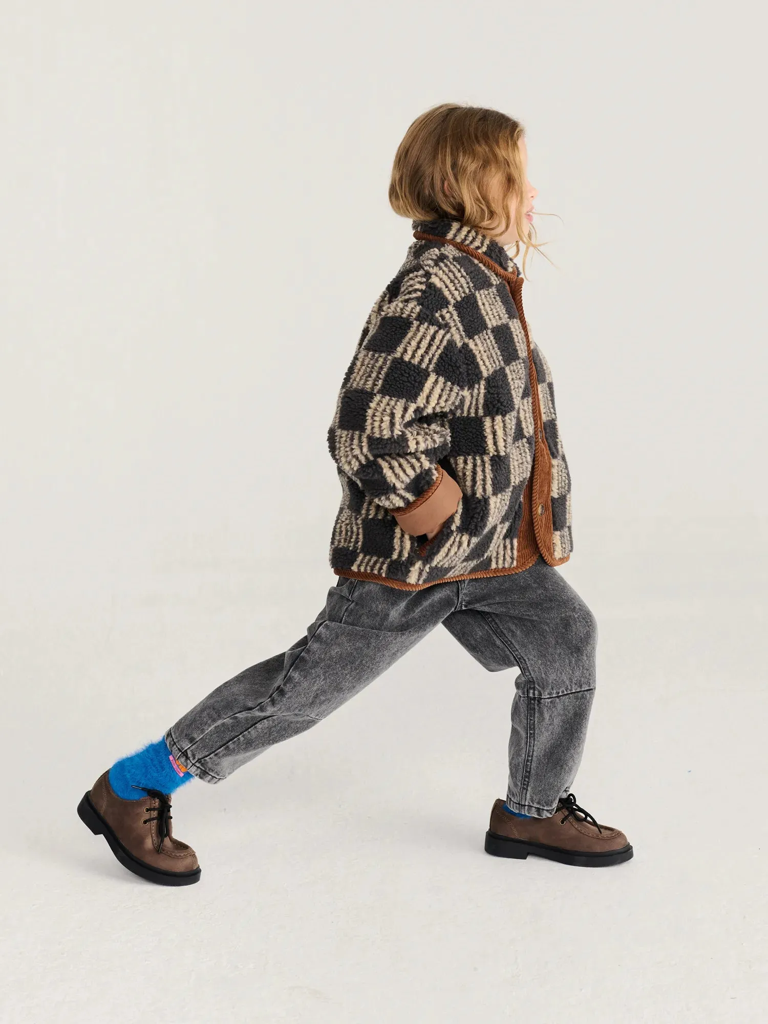 Bobo Choses Almost Moiré sheepskin jakke mørkegrå