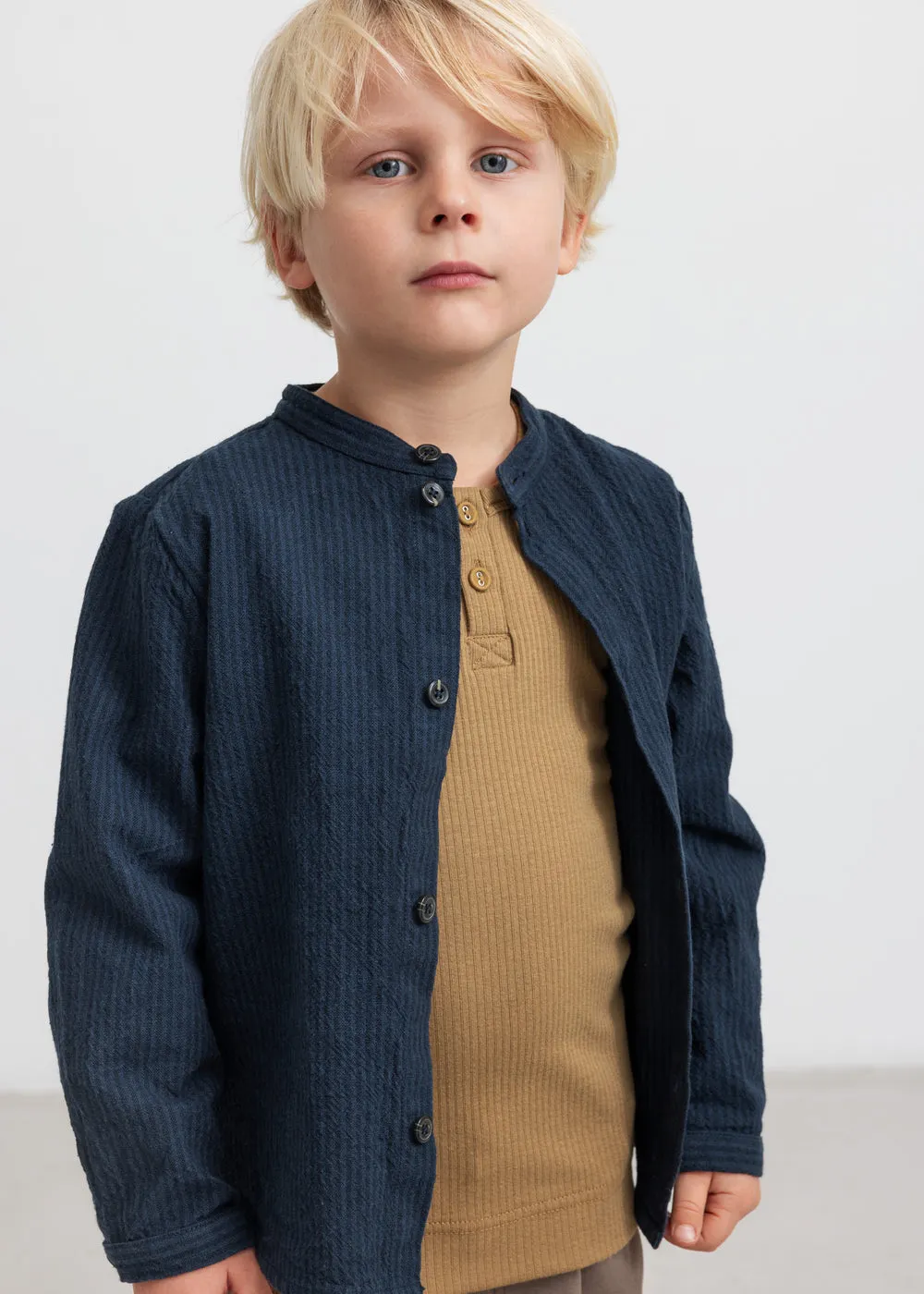 MarMar Torben skjorte Dark Blue Stripe chambray 2-12Y