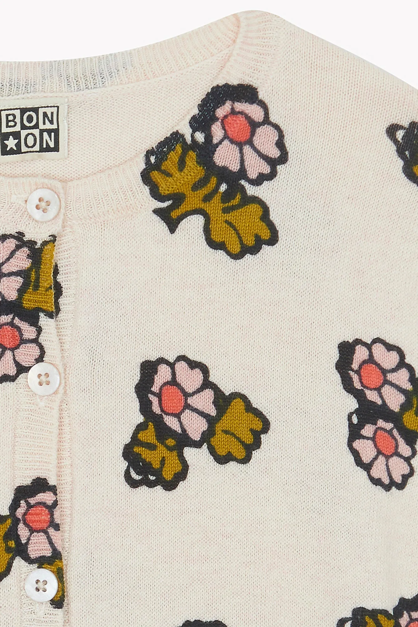 Bonton Lilou Print cardigan Fleur Faroe bomuld