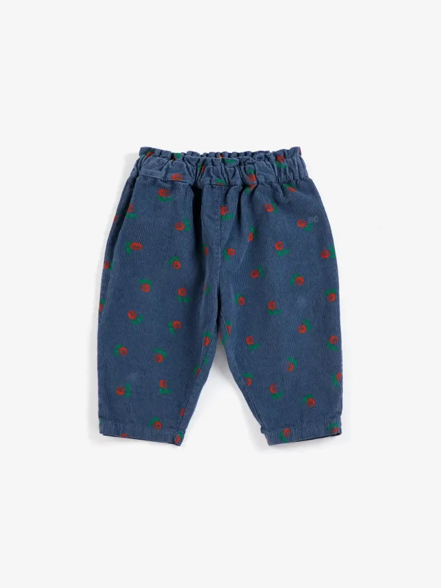 Bobo Choses Stamp Bloom fløjlsbukser navy økologisk bomuld