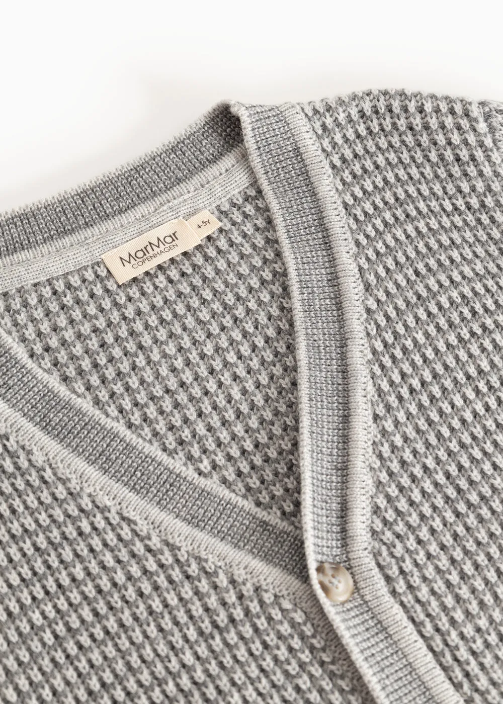 MarMar Tarono strikcardigan Grey Melange Stripe med lommer