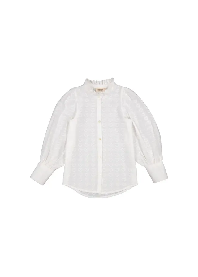 MarMar Tribeca bluse White 92-152 hjertebroderi