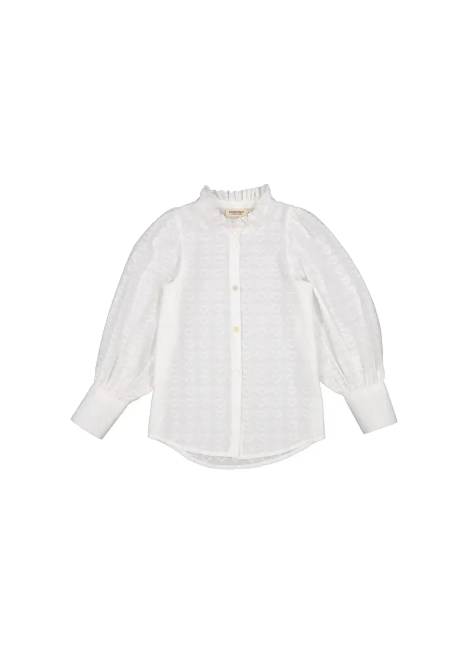 MarMar Tribeca bluse White 92-152 hjertebroderi