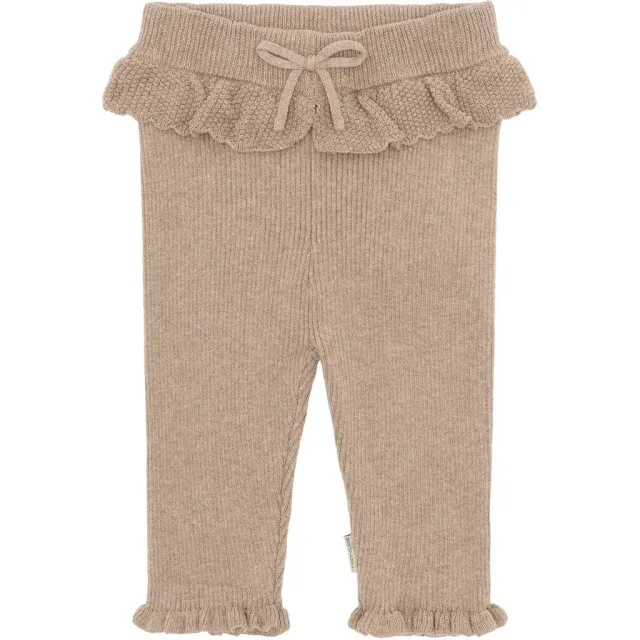 Hust & Claire Lisa knit rib leggings Biscuit bomuld