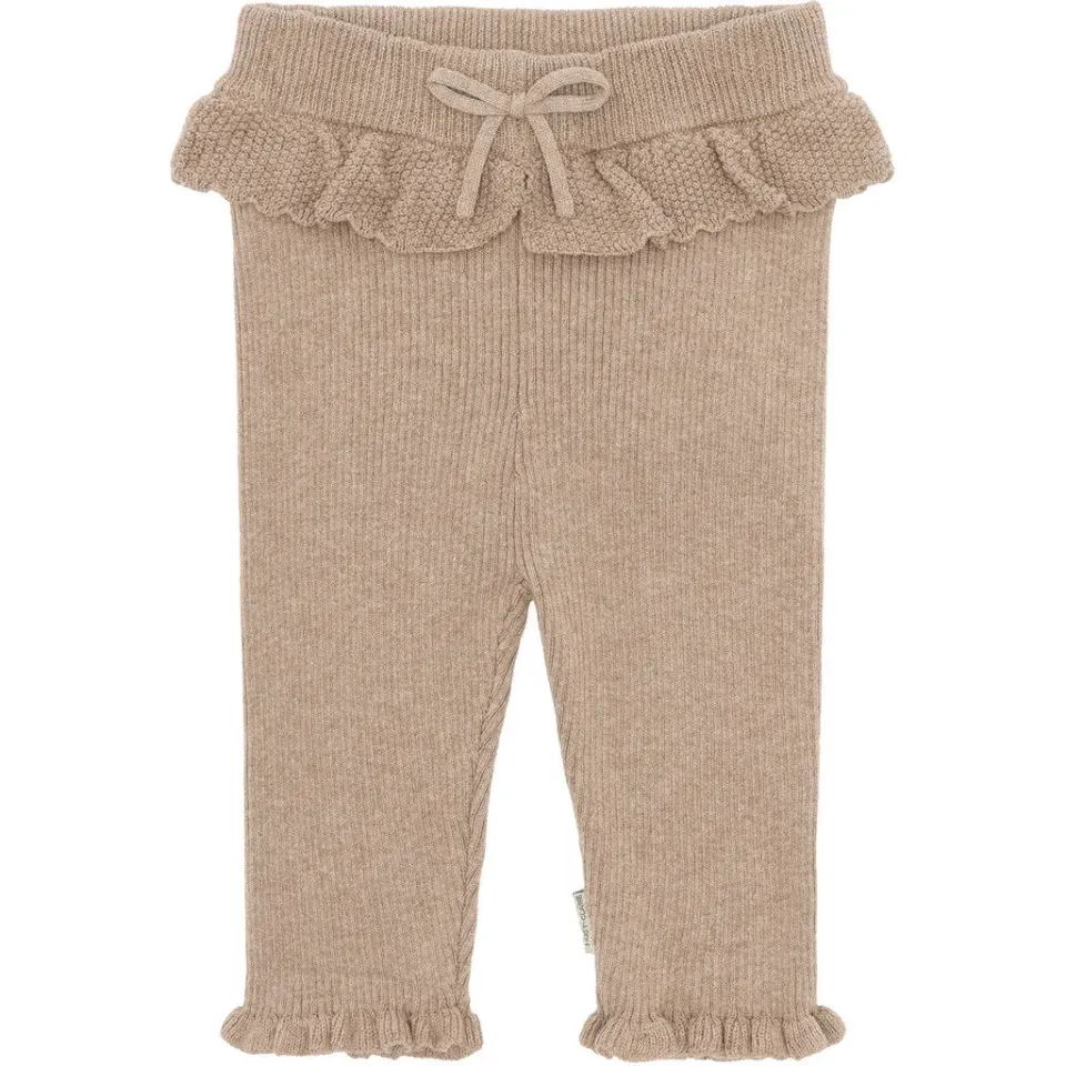 Hust & Claire Lisa knit rib leggings Biscuit bomuld