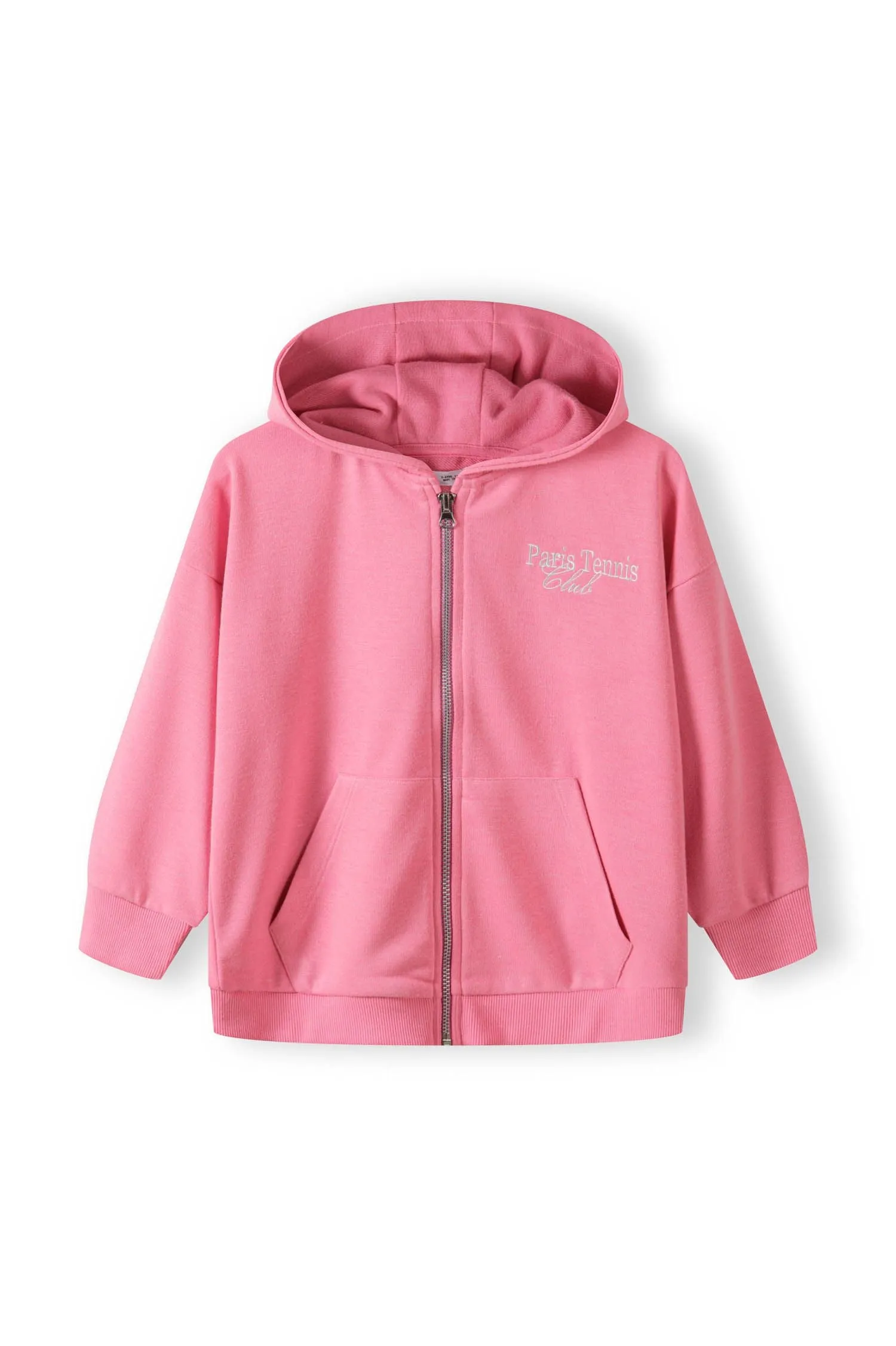 Minoti zip-hoodie rosa oversize bomuld