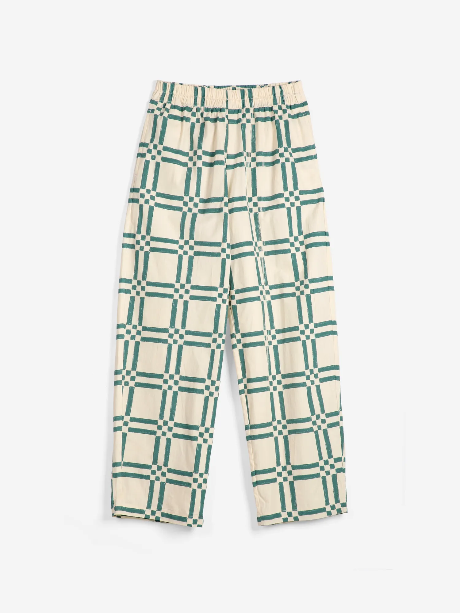 Bobo Choses Squares baggy bukser XS beige bomuld