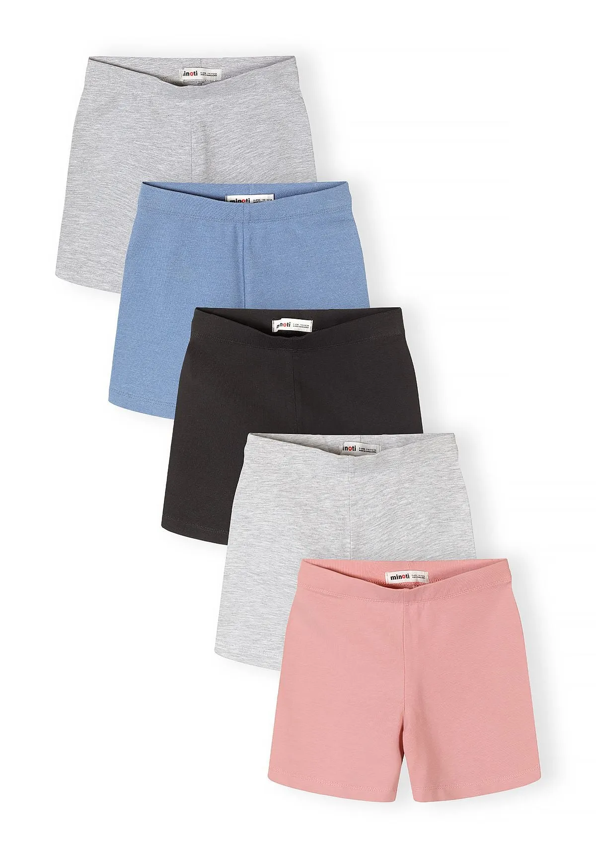 Minoti 44859 cykelshorts pige 5-pak mix elastan