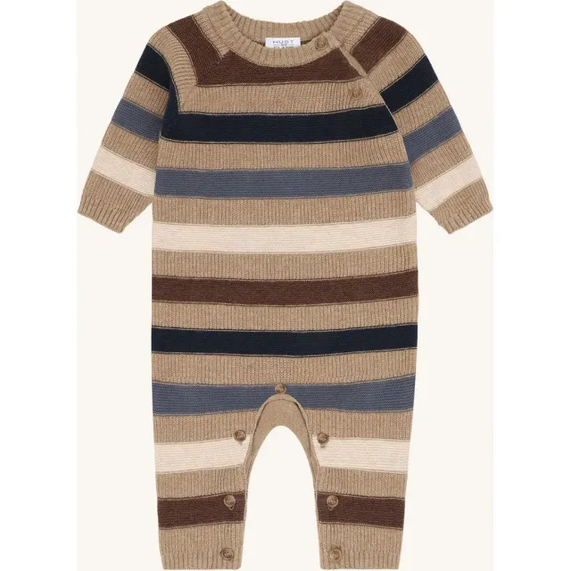 Hust & Claire HCMill Stripe heldragt Biscuit økologisk