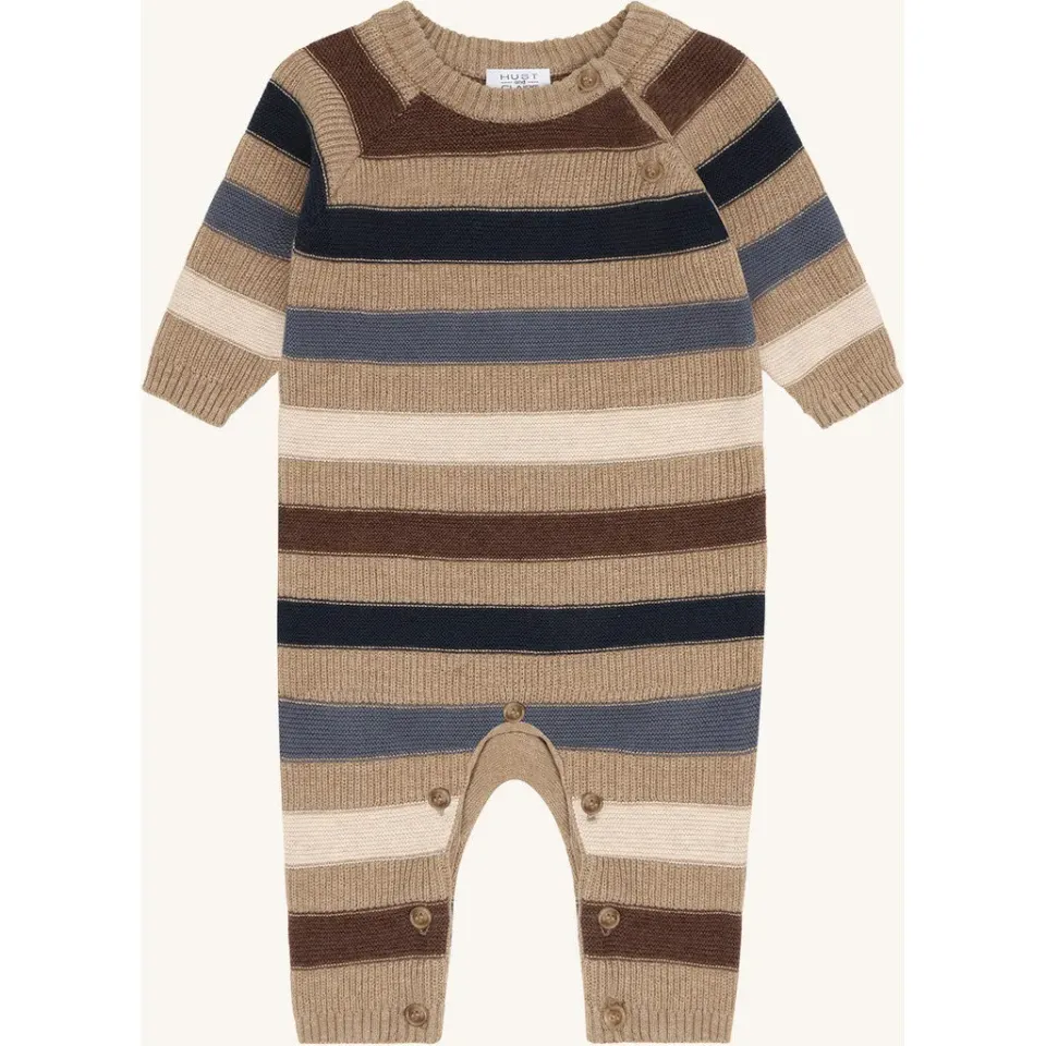 Hust & Claire HCMill Stripe heldragt Biscuit økologisk