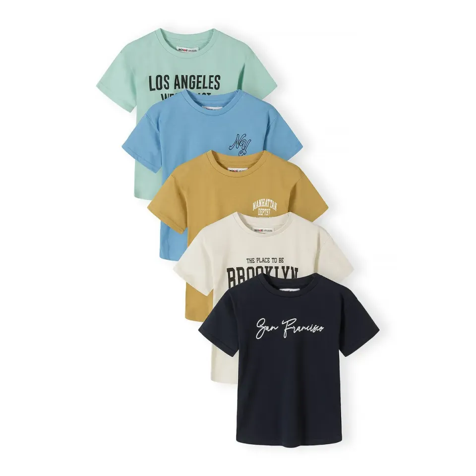 Minoti 44873 t-shirts 5-pak byprint dreng