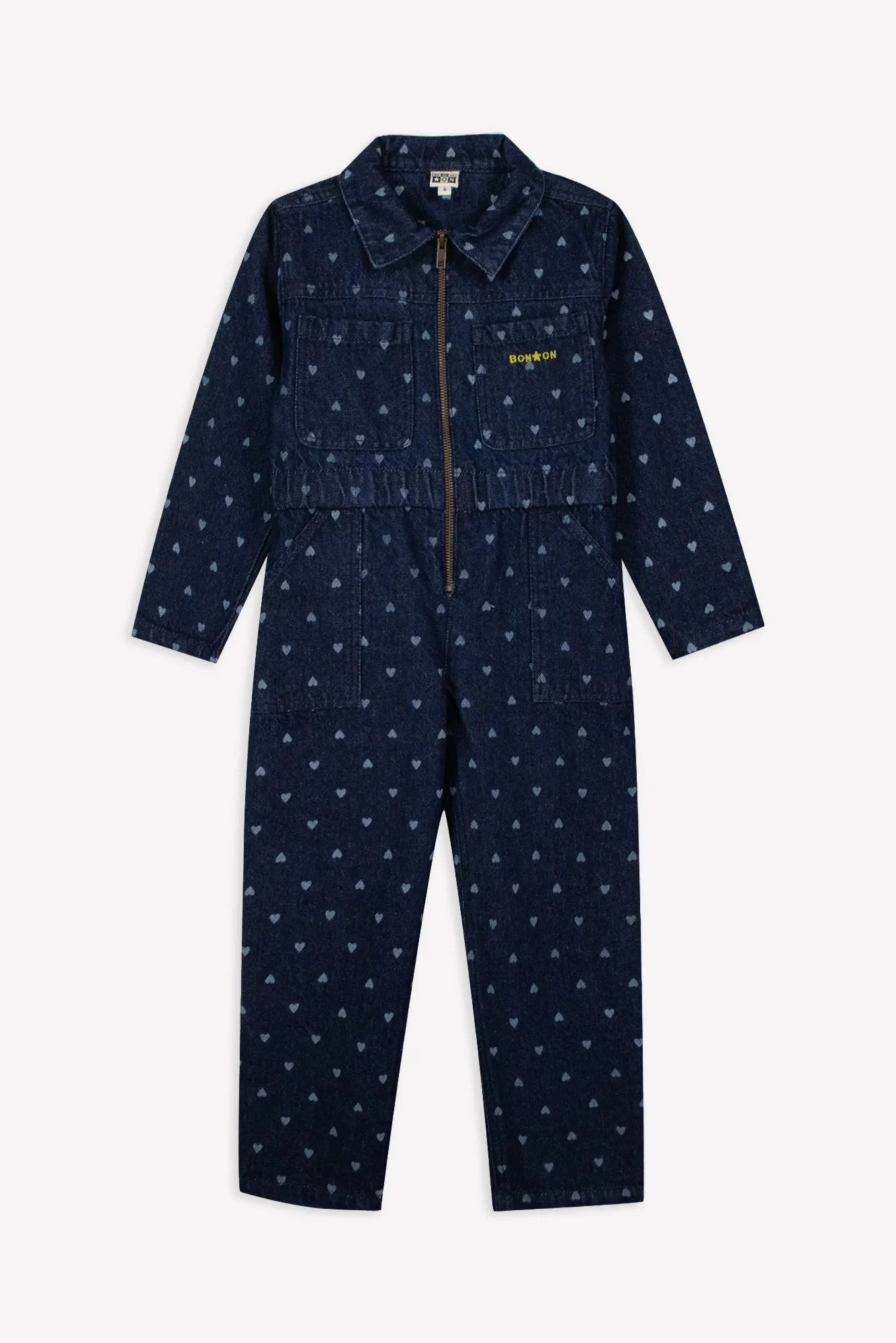 Bonton Pompom Denim Cœur buksedragt hjerter