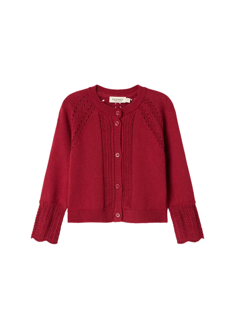 MarMar Copenhagen Tillie B cardigan Hibiscus Red baby