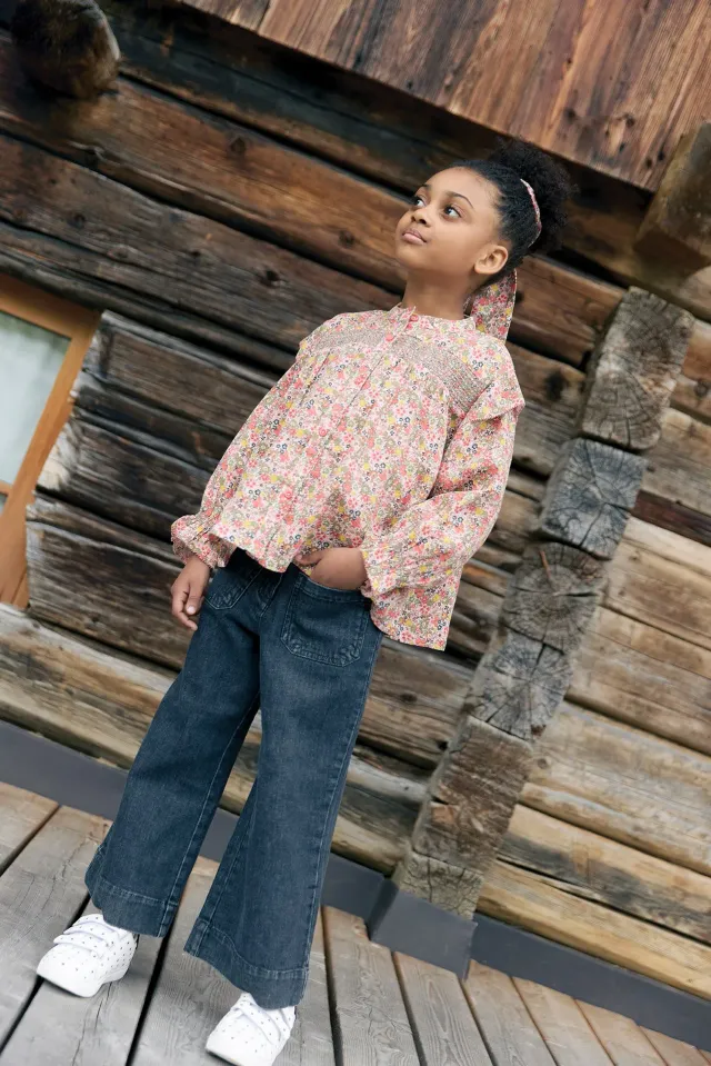 Bonton Mona skjorte blomstret gaze Meadow 2A