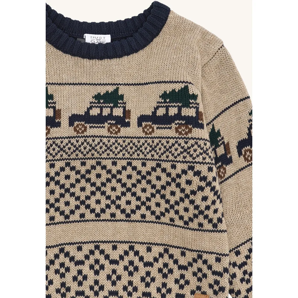 Hust & Claire HCPelle Jeep pullover Biscuit økologisk