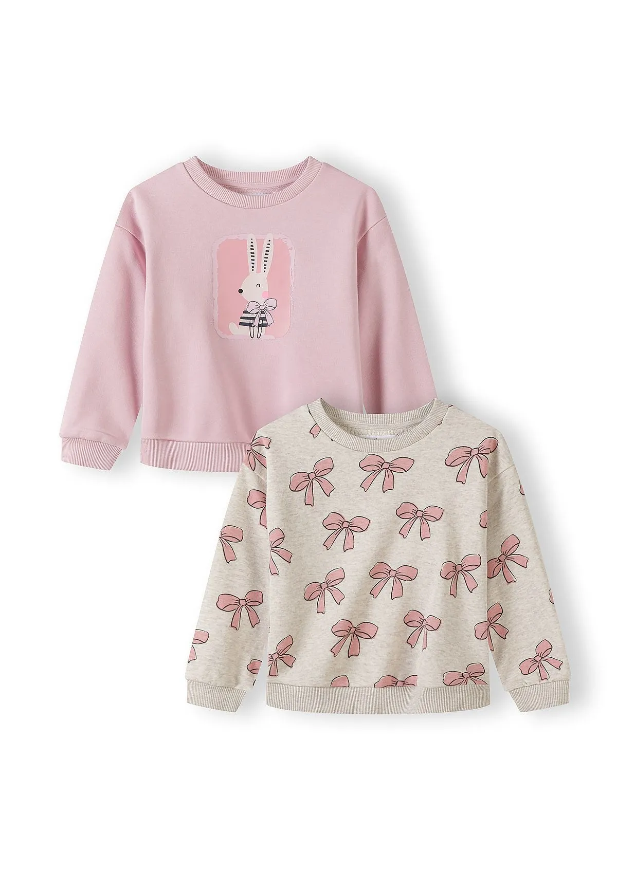 Minoti 44733 sweatshirt 2-pak rosa beige pige