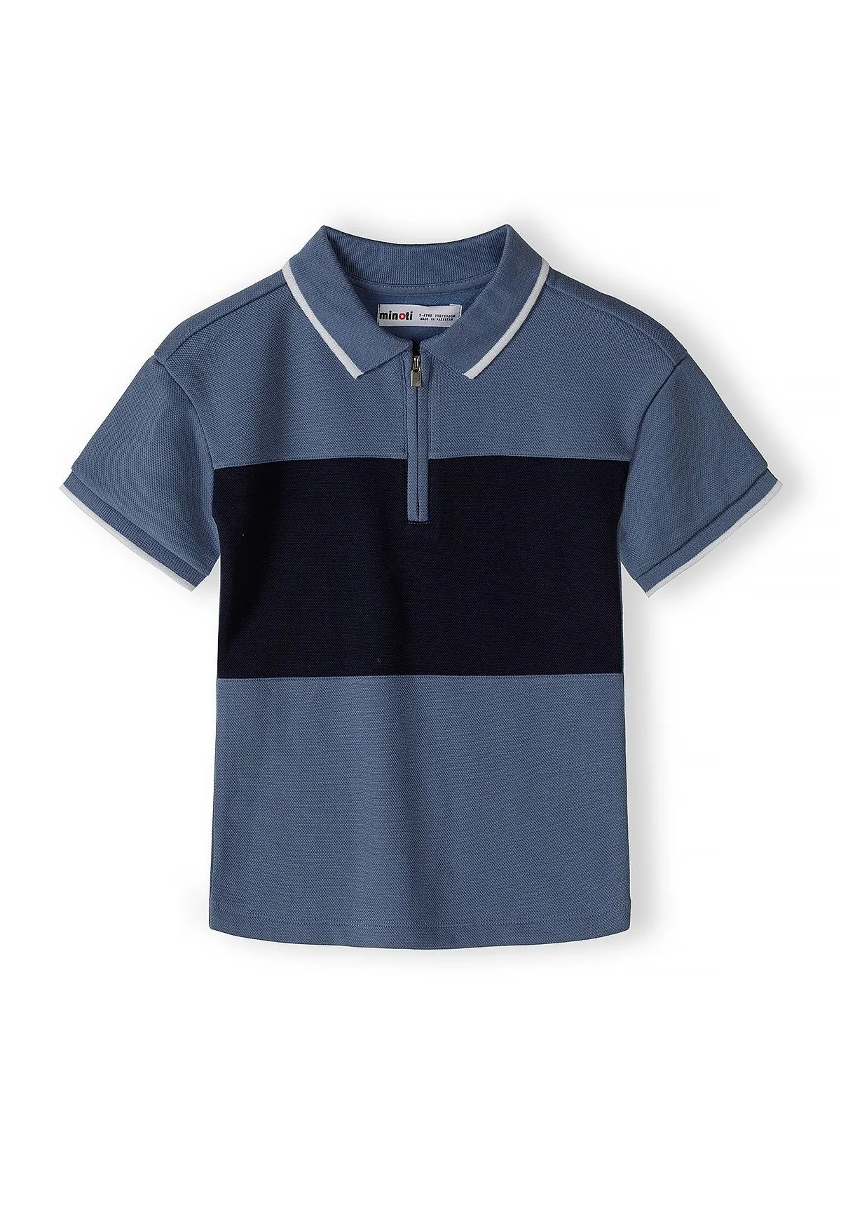 Minoti polo sæt blå colourblock til drenge
