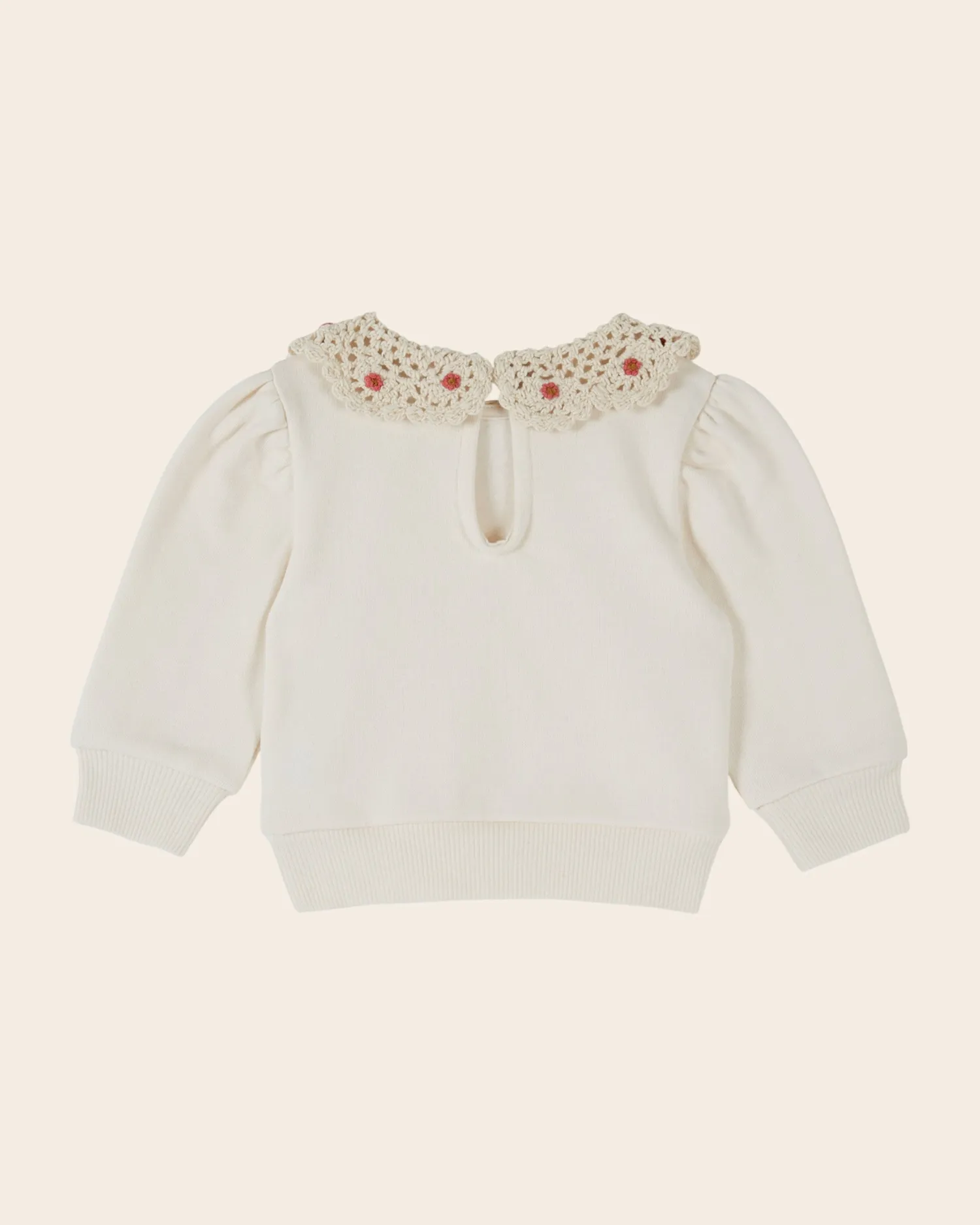 Emile et Ida Col Crochet sweatshirt ecru økologisk bomuld