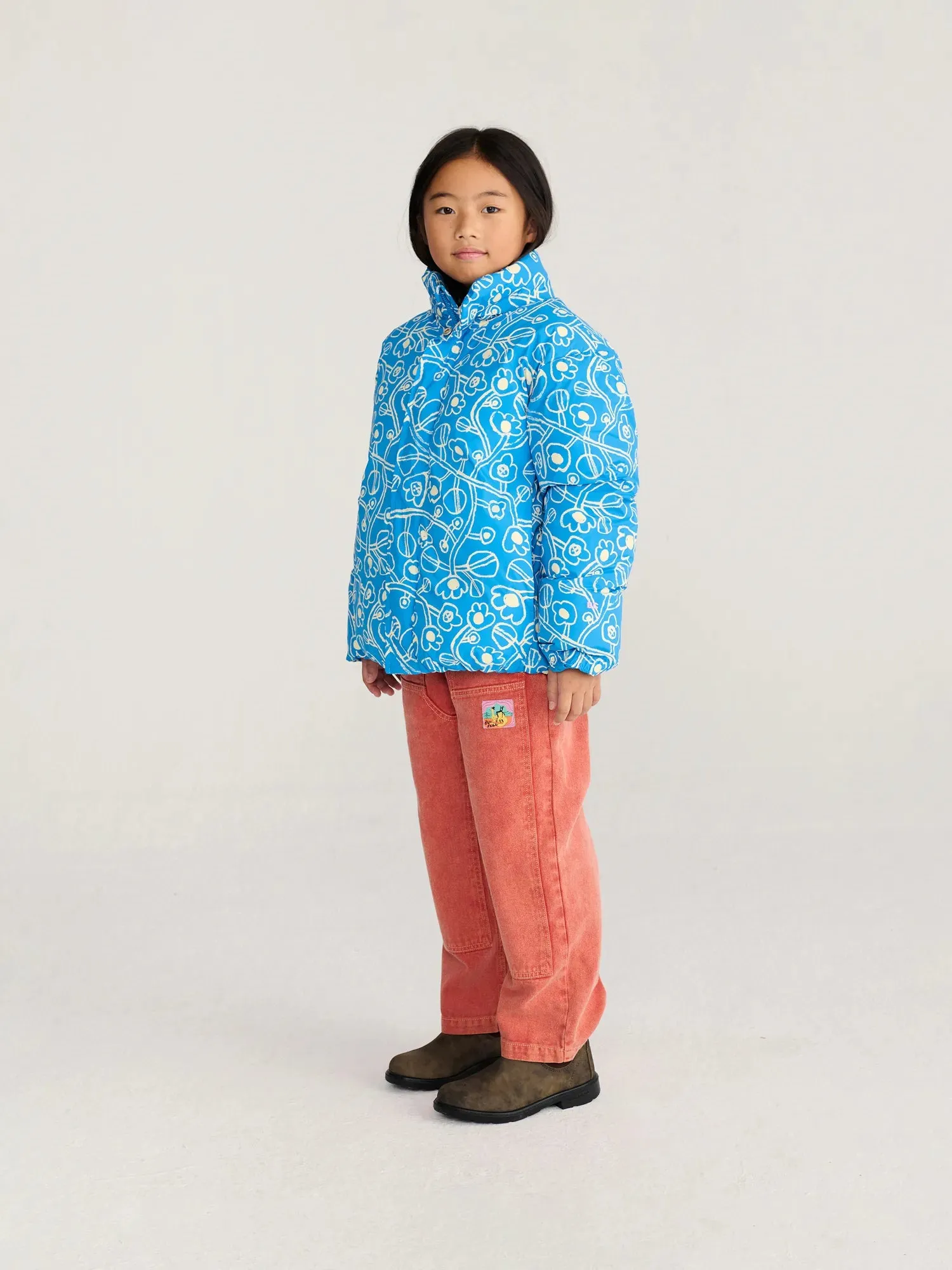 Bobo Choses Sketchy Flowers All Over anorak blå 6-7 år genbrug