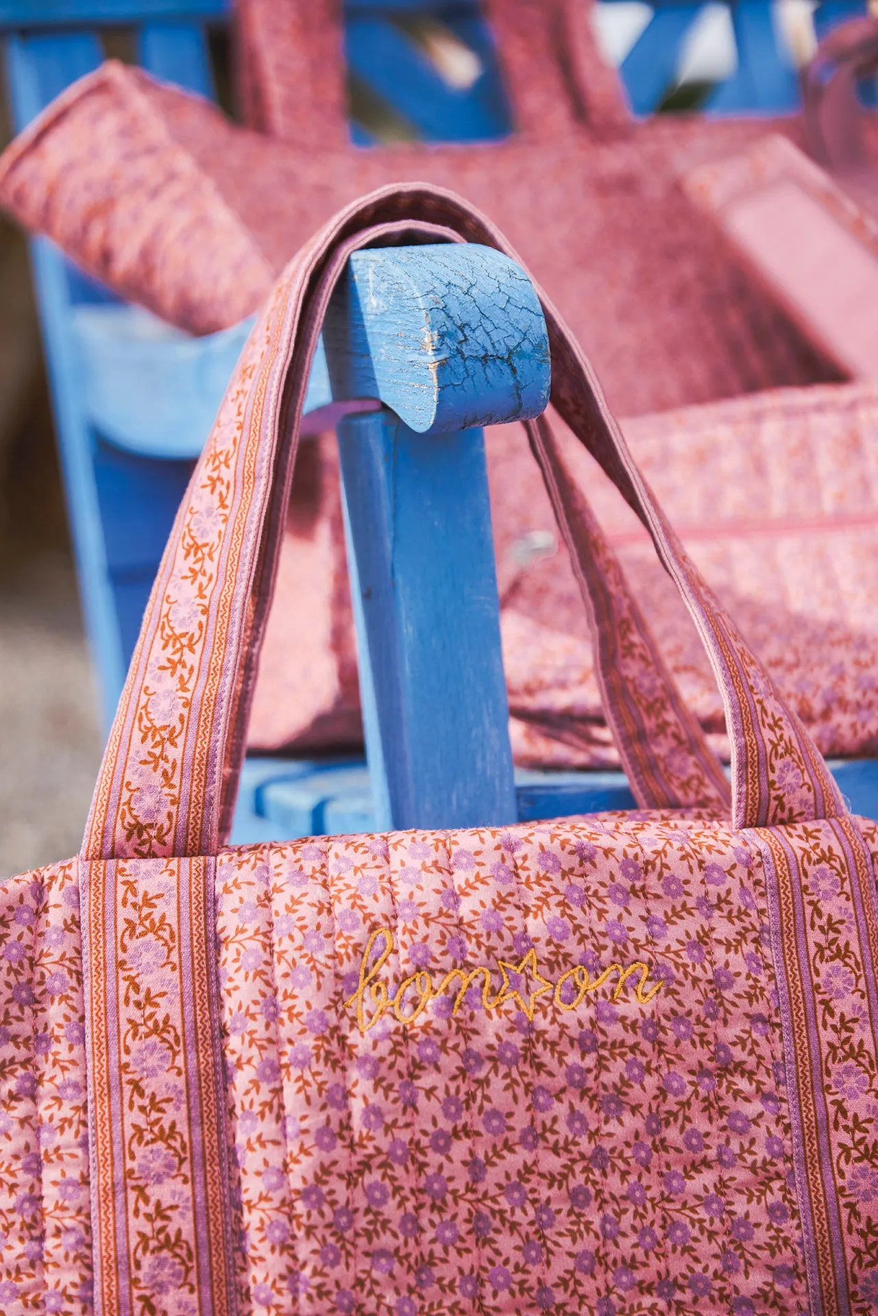 Bonton Vega Foulfleur violet pusletaske bomuld