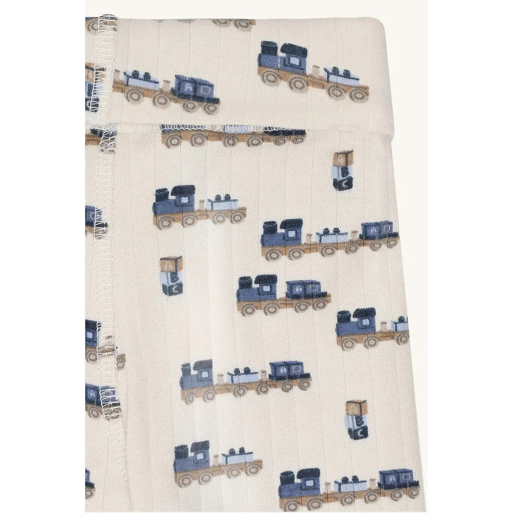 Hust & Claire Luca Rib Train leggings Off White bomuld