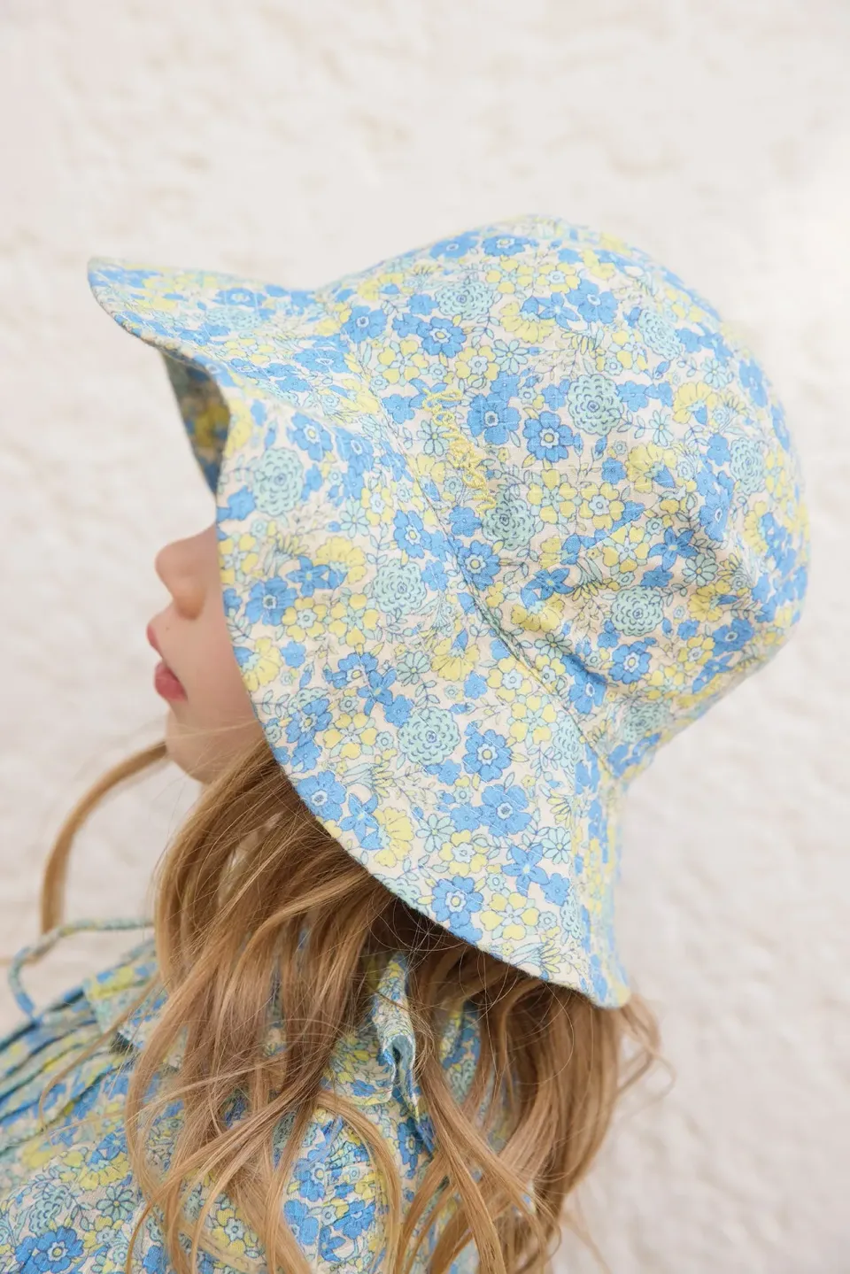Bonton Labobine bøllehat blå blomst 52
