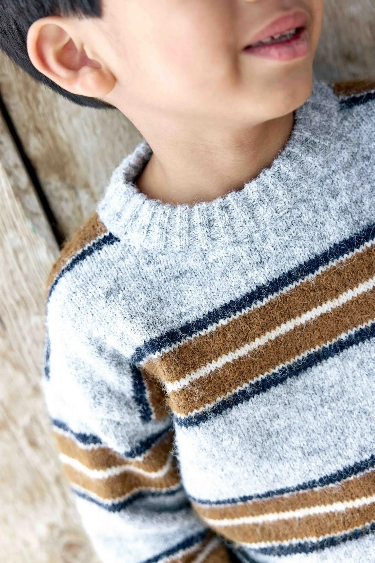 Bonton Milton Stripes pullover gråmeleret 2A