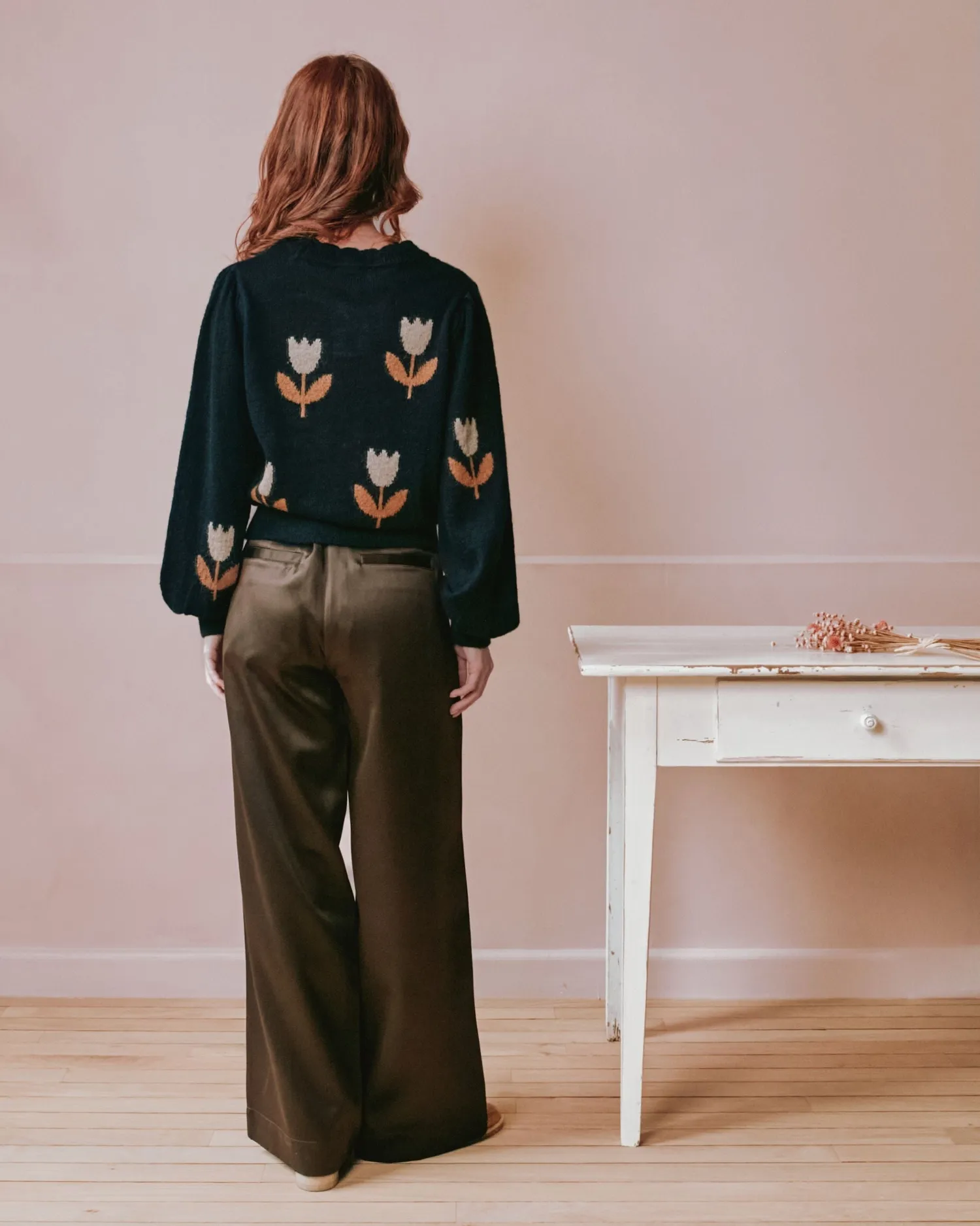 Emile et Ida Eva pullover sort tulipan mohair