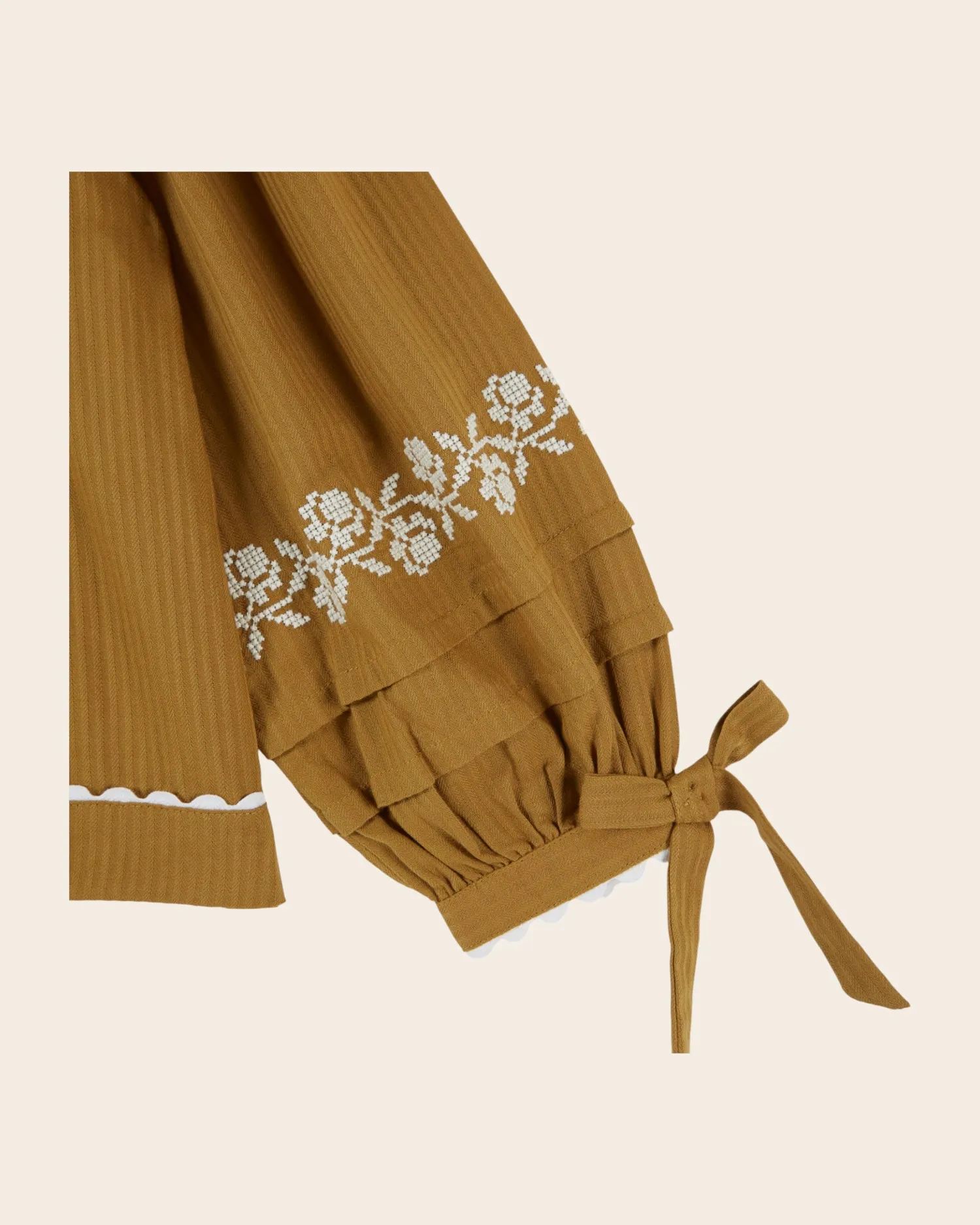 Emile et Ida Brodee olive bluse olivengrøn broderi