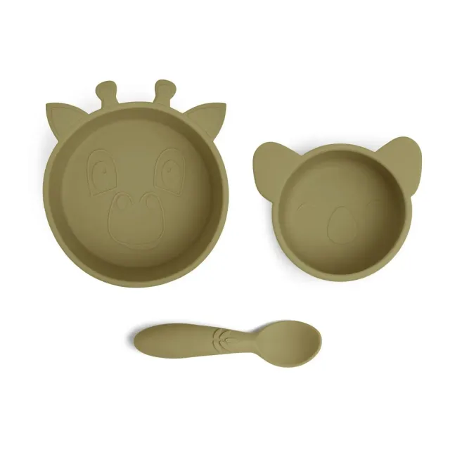 nuuroo Eddy servicesæt 3-pak Olive green silikone