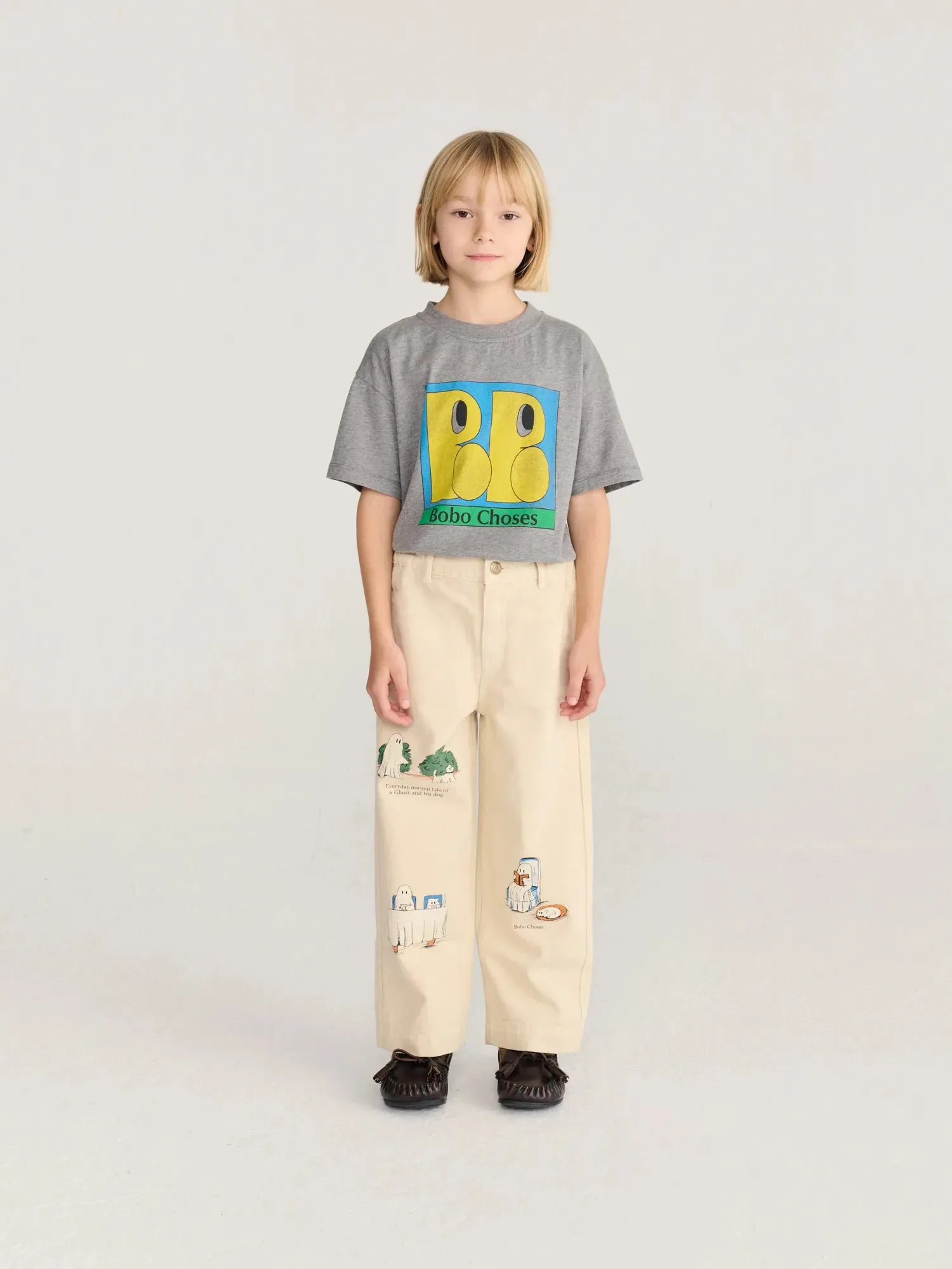 Bobo Choses Everyday Ghosts twill bukser 6-7 år hvide