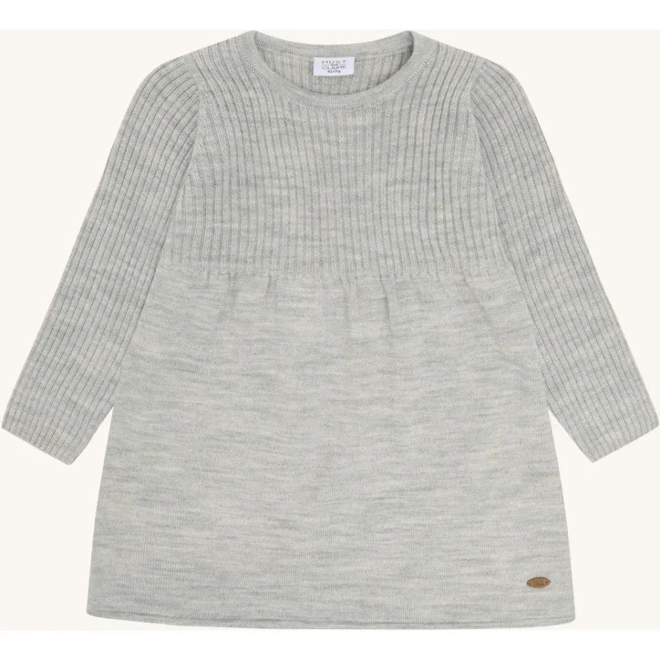 Hust & Claire HCDuri Wool Knit strikkjole uld grå