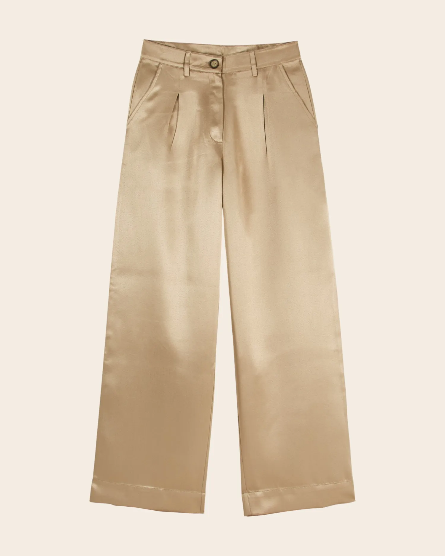 Emile et Ida Enrico palazzo bukser beige satin