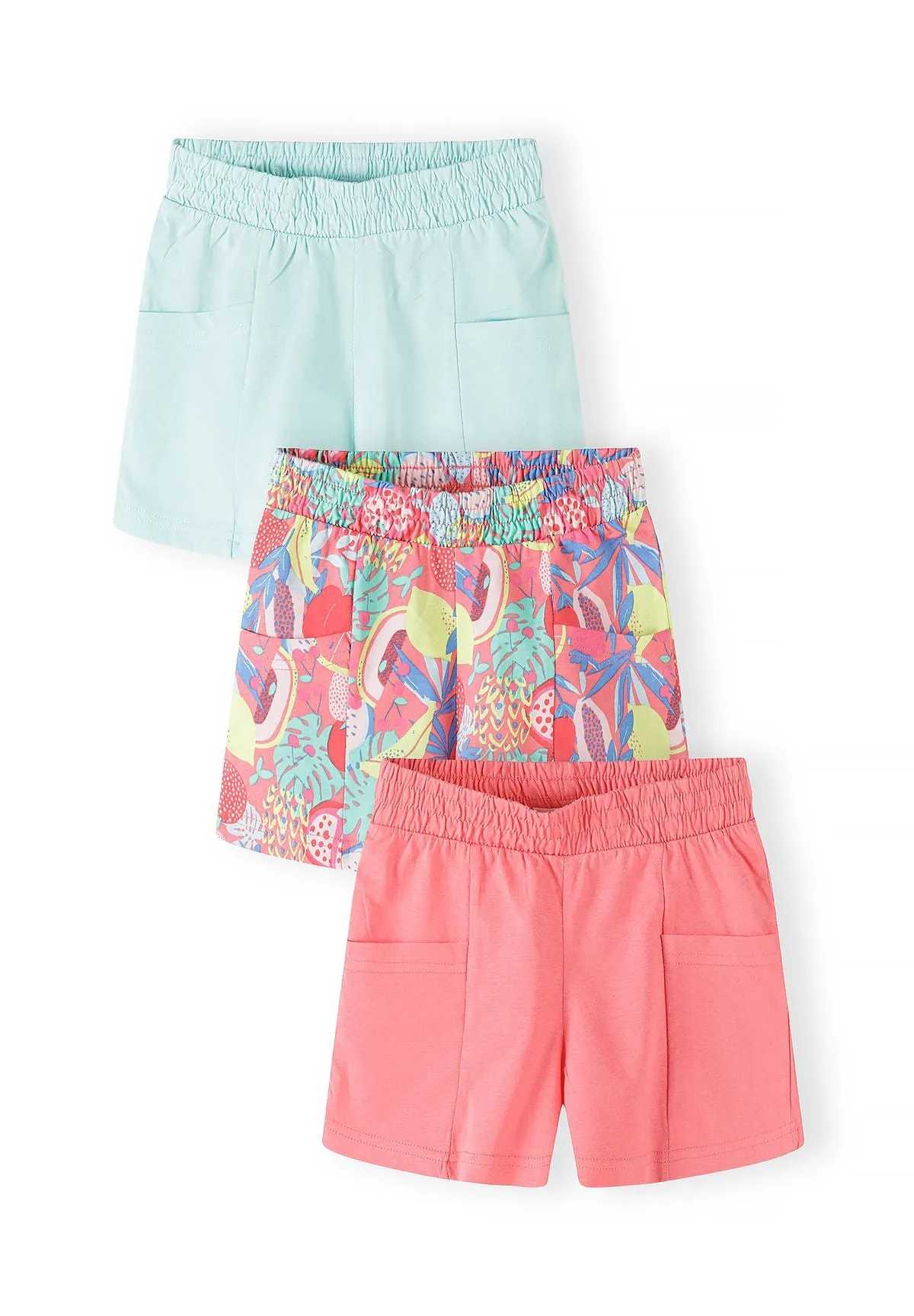 Minoti 44865 shorts 3-pak turkis koral piger