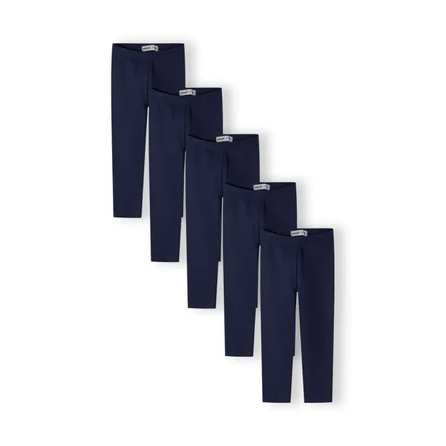 Minoti 44304 leggings 5-pak navy bomuld