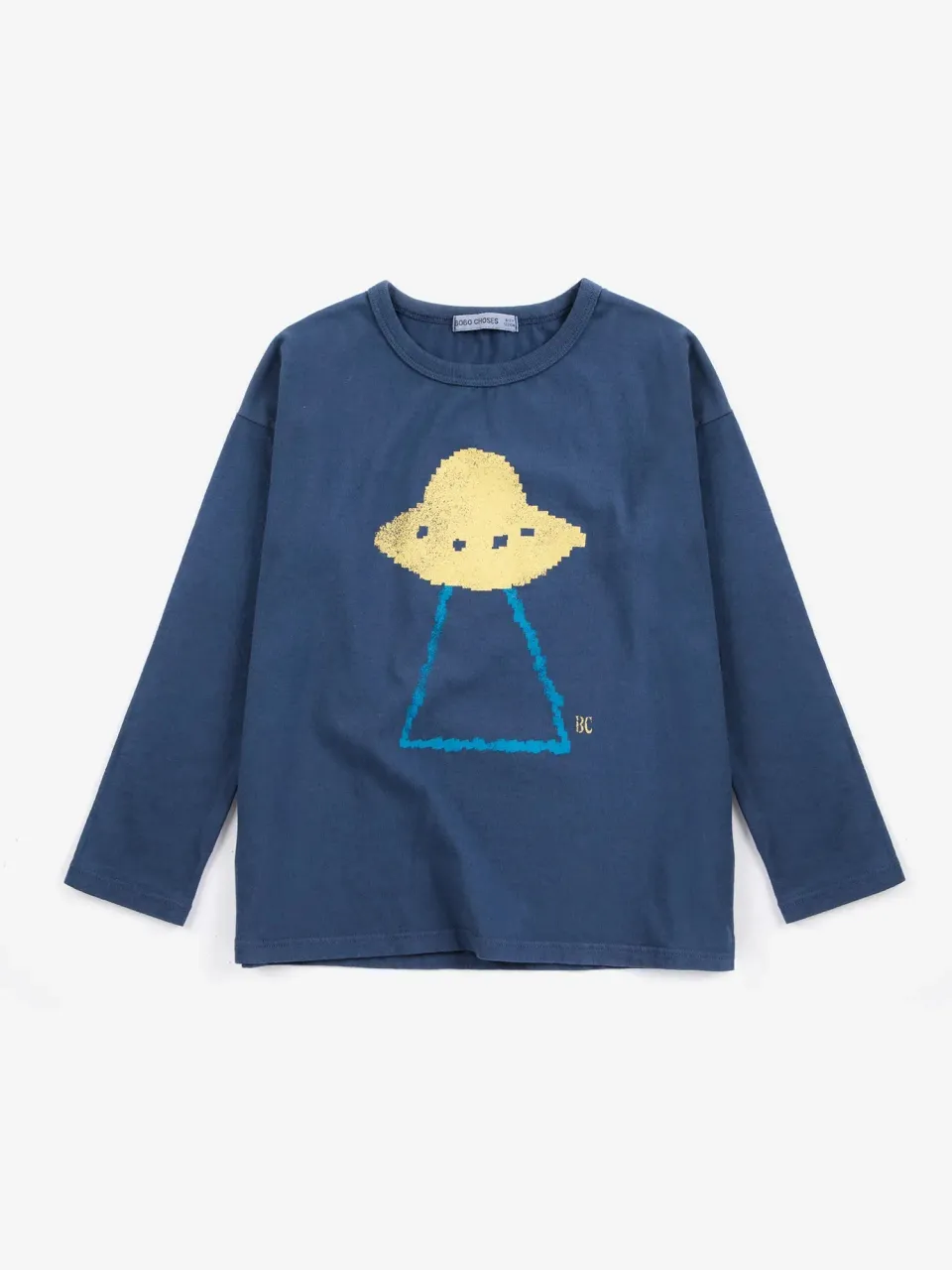 Bobo Choses Pixel Abduction T-shirt navy økologisk bomuld