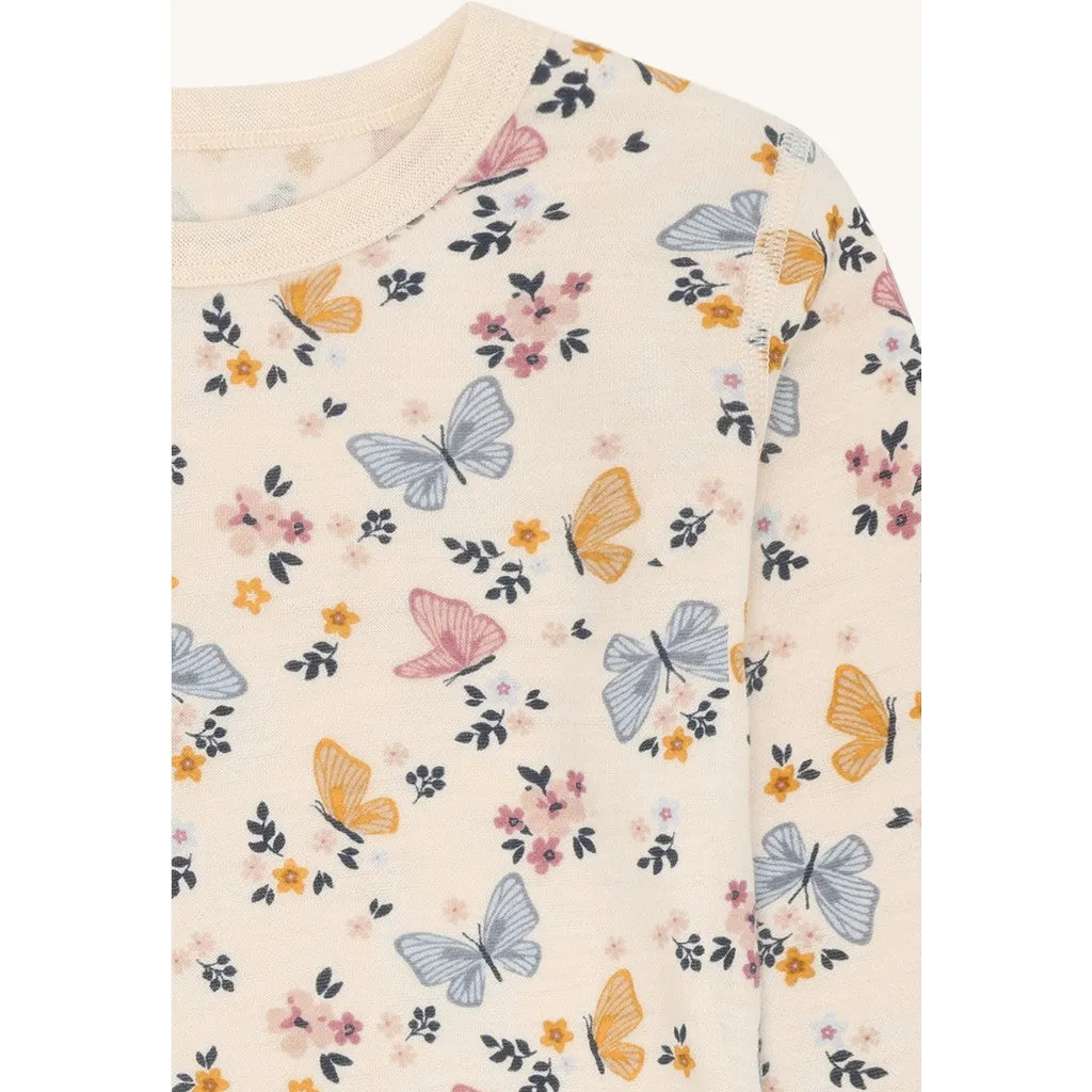 Hust & Claire HCAwo Butterfly uldbluse Off White merino