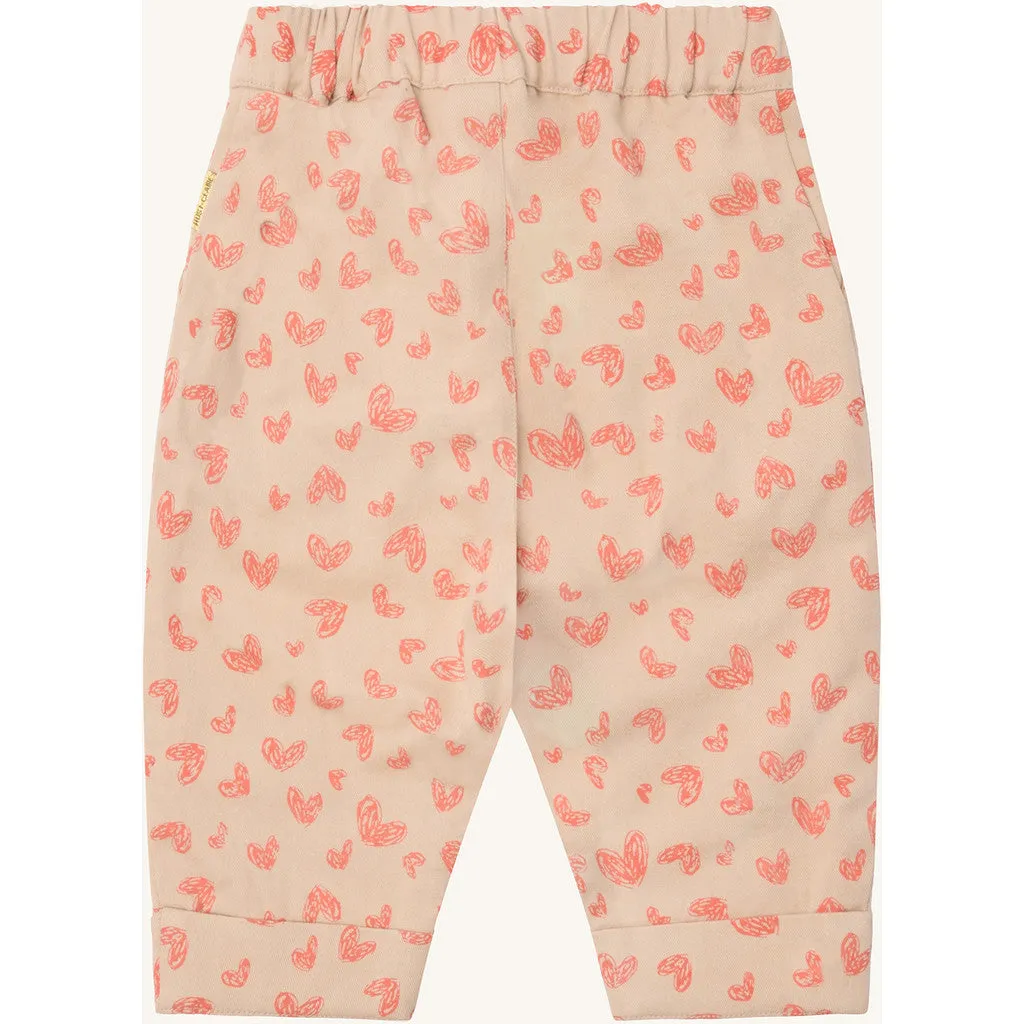 Hust & Claire Trine Fine twill Heart bukser Wild Coral hjerter