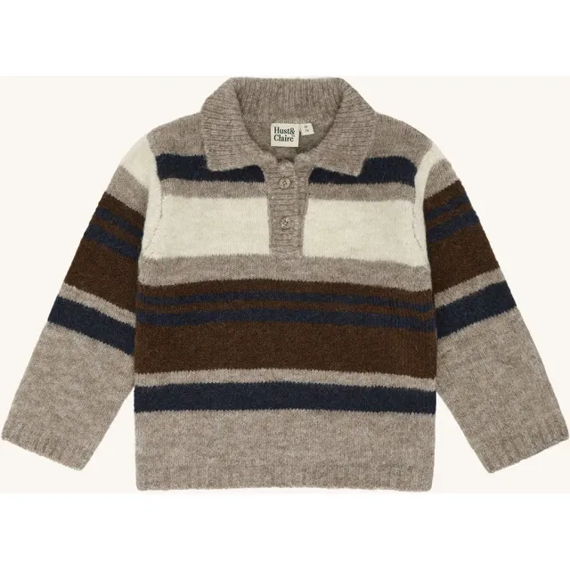 Hust & Claire Pelle Polo pullover Kangaroo Melange uld