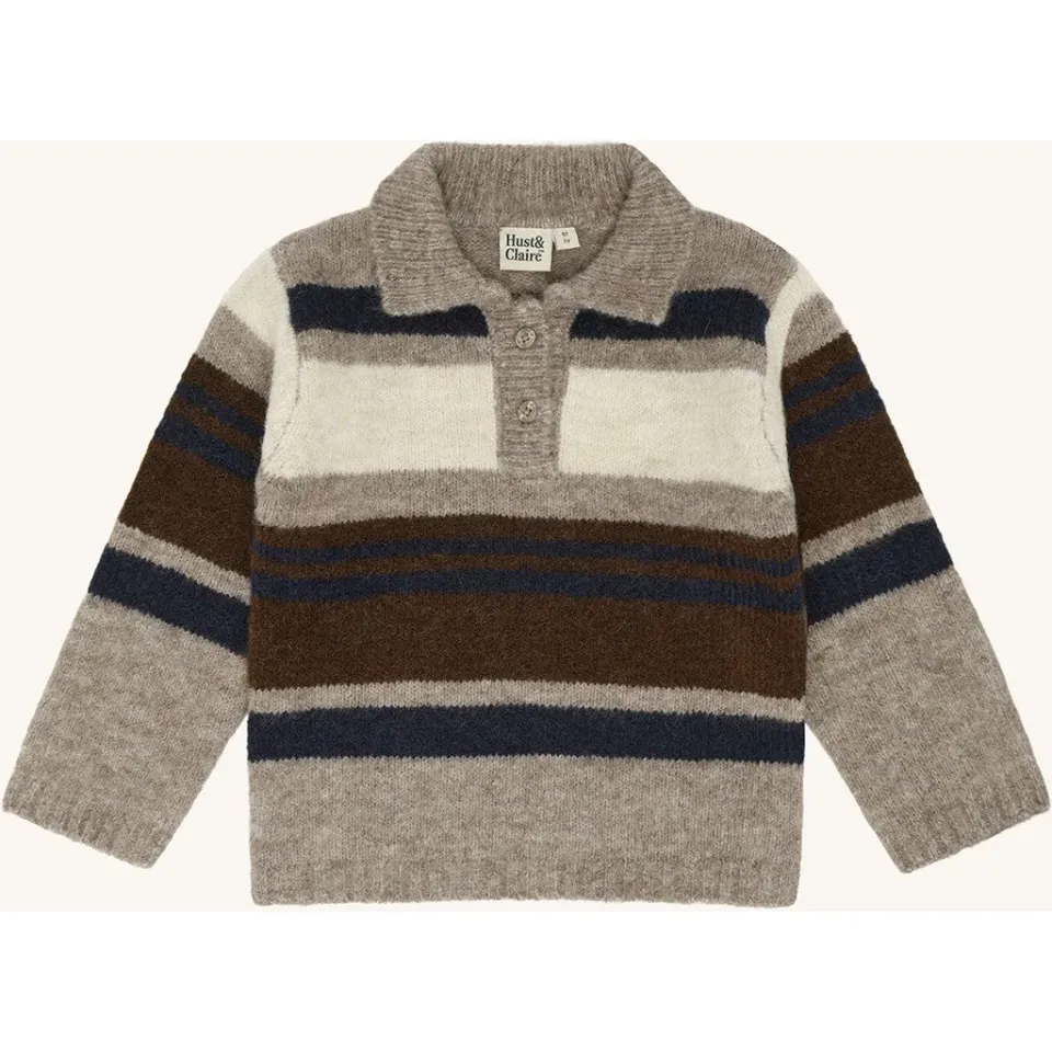 Hust & Claire Pelle Polo pullover Kangaroo Melange uld