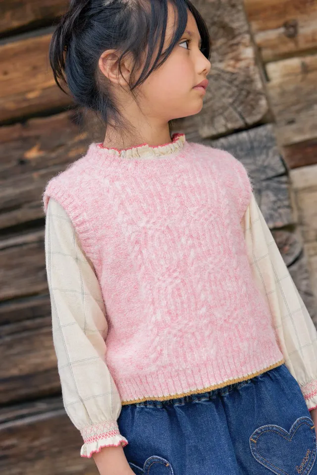 Bonton Lucia strikvest Pinkyee rosa snoning 6A